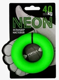 Эспандер кистевой Кольцо 40кг Fortius Neon