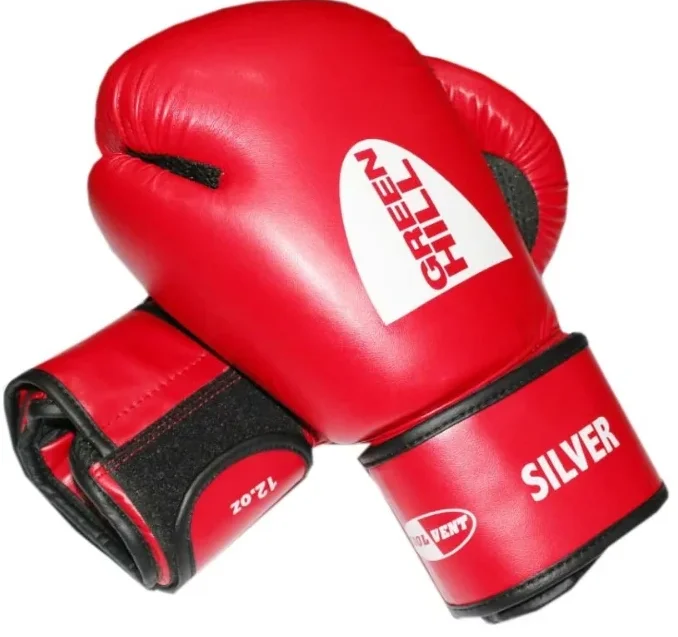 Перчатки боксерские Green Hill SILVER BGS-2039 к/з 12oz красный