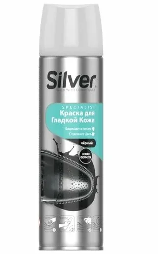 Аэрозоль-краска "Silver" глад.кожа 300мл SM3402-01 черн.